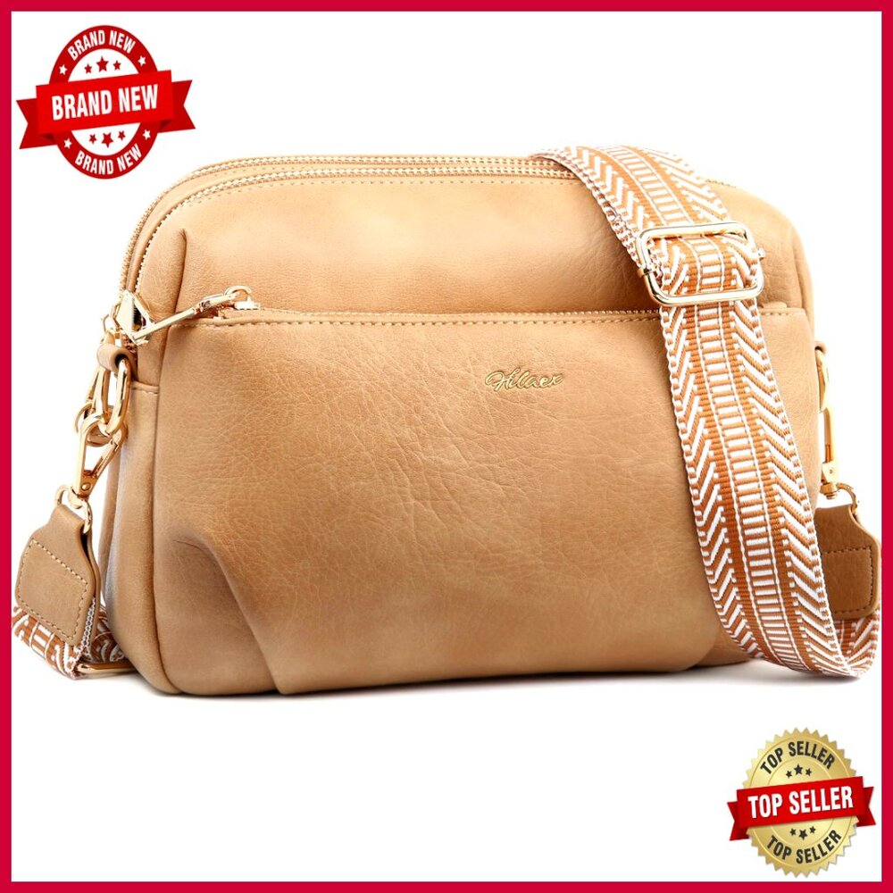 Vegan Leather Crossbody Bag Anti-Theft Rfid Blocking Adjustable Strap